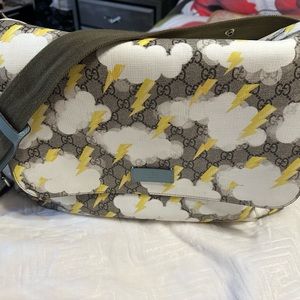 Gucci GG Plus Monogram Lighting Bolt baby diaper bags used